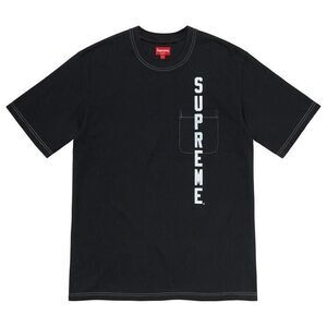 Supreme Contrast Stitch Pocket Tee Black SS20 Men’s Medium NWT